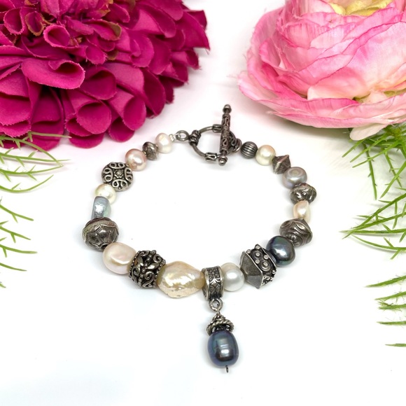 Vintage Jewelry - VINTAGE⚜️Genuine Tahitian Colored Pearl Bracelet